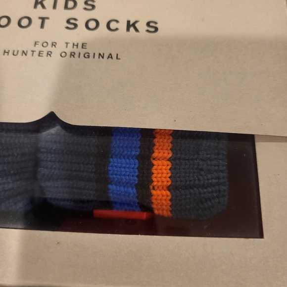 Hunter Stripe KnitKids Boot Socks Ocean Azure Scallop Size Large New In Box - Picture 2 of 4